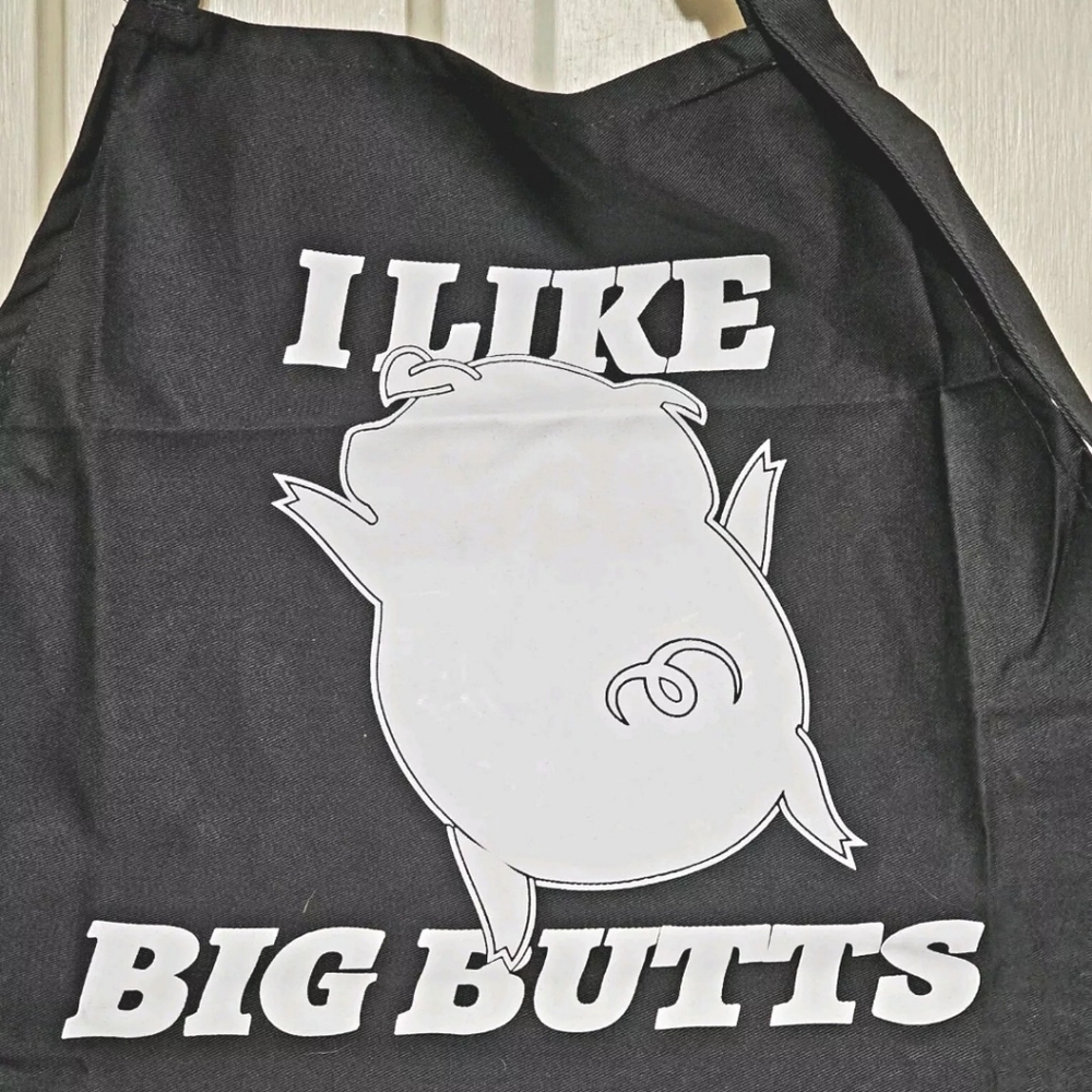 BBQ Black Chef Apron for Men Funny Grill Adjustable Kitchen I Love Big Butts New